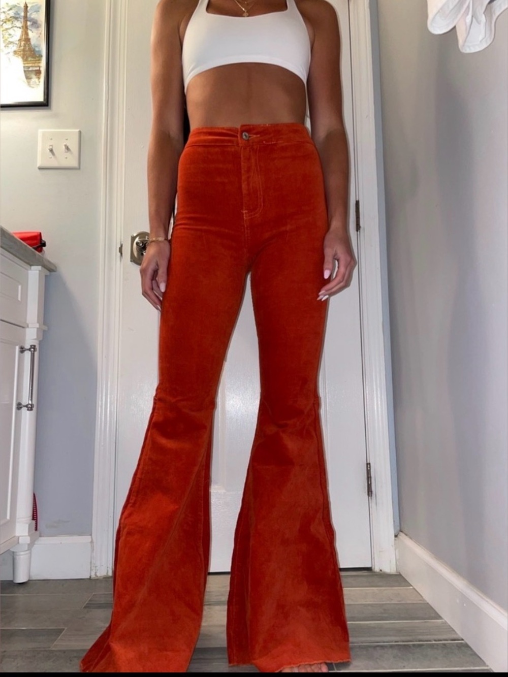 Super flare corduroy pants. Brand new. Never been worn!